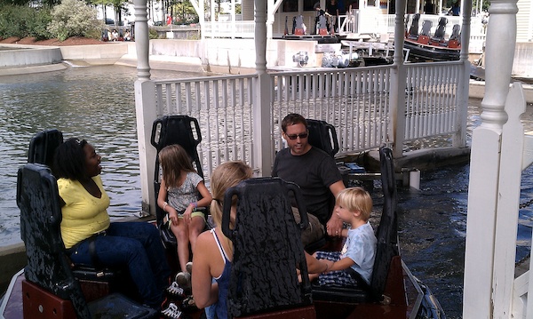 Yazzi, Linnea, Annika, Harrison and Solomon on a raft (08-21-2010 11:10)