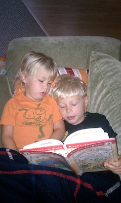 Solomon and Tim reading (08-22-2010 06:56)