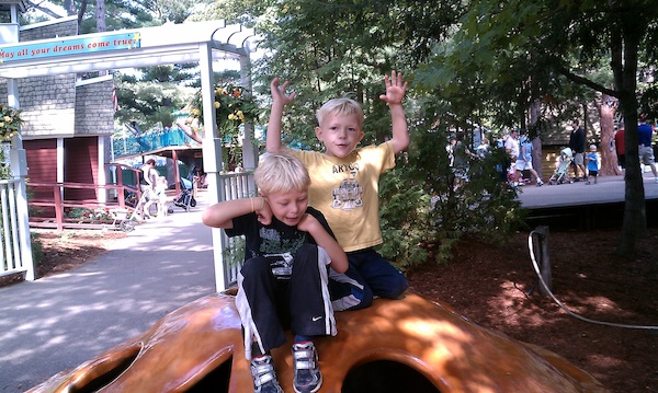 Tim and Cole on a pie (08-21-2010 10:24)
