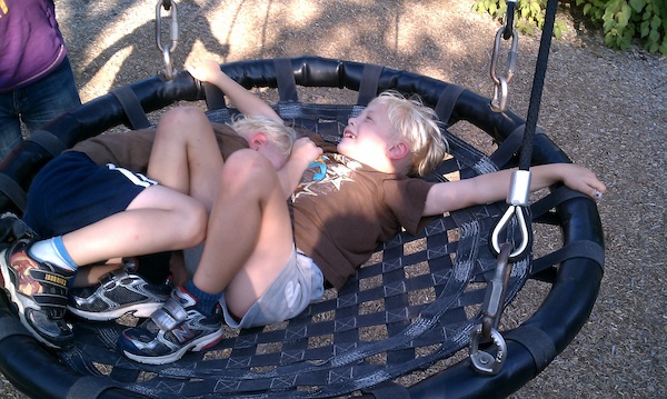 Tim, Cole and Ben at the Cambridge Playground (08-31-2010 17:04)