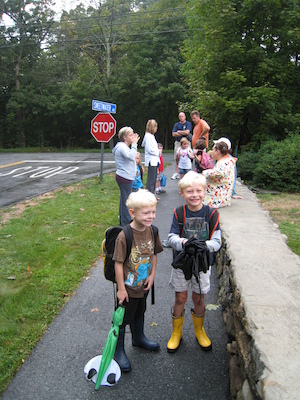 Tim and Cole on the first day of school (09-08-2010 07:39)