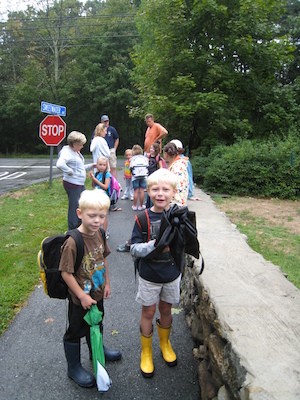 Tim and Cole on the first day of school (09-08-2010 07:39)