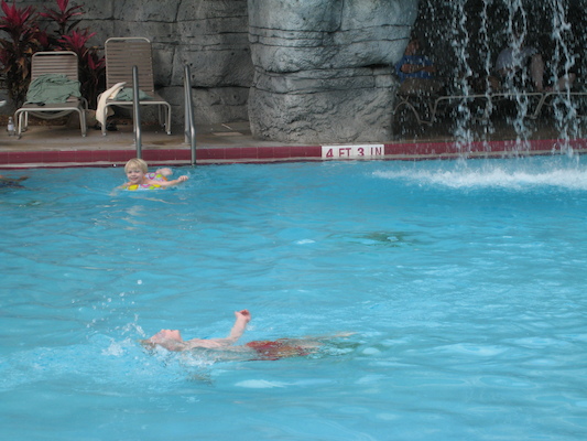 Tim and Cole swimming at the Caribe Royale (02-23-2011 14:57)