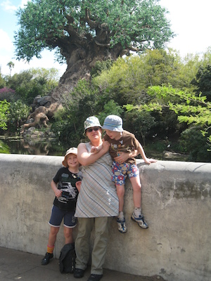 Tim, Xine and Cole in front of the Tree of Life (02-24-2011 13:01)