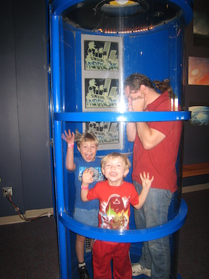 Tim, Cole and Ben in the hurricane simulator at the Orlando Science Center (02-25-2011 13:13)