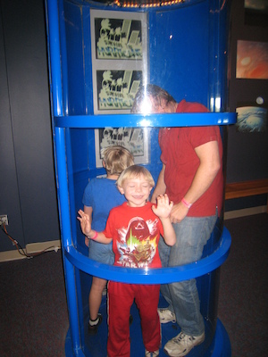 Tim, Cole and Ben in the hurricane simulator at the Orlando Science Center (02-25-2011 13:13)