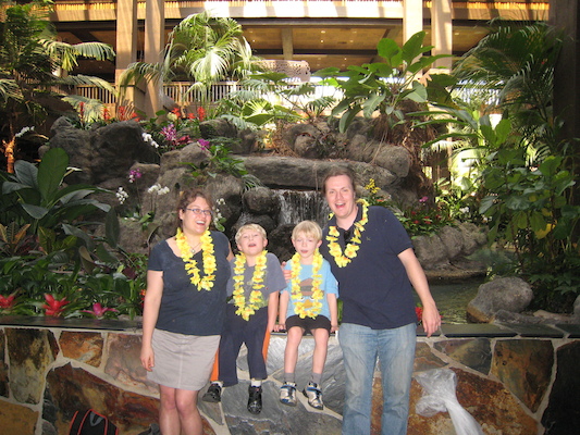 Xine, Tim, Cole and Ben at the Polynesian (02-26-2011 14:02)