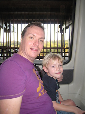 Ben and Cole on the monorail (02-27-2011 07:31)