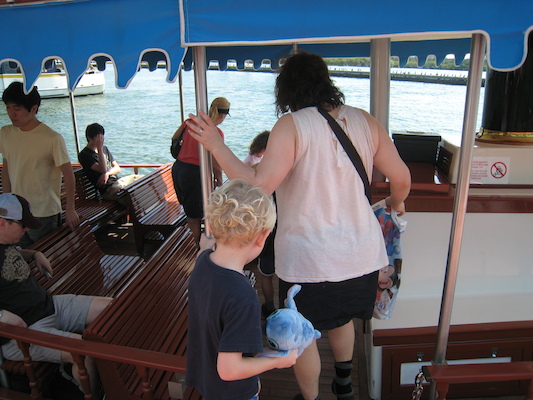 Cole and Xine boarding the ferry (02-27-2011 12:53)