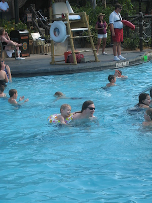 Cole riding Ben in the volcano pool at the Poly (02-27-2011 15:53)