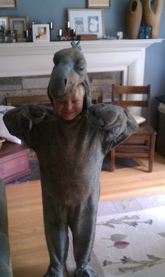 Tim in a dino-suit (08-05-2010 08:41)