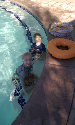 Tim and Jason swimming (08-30-2010 17:00)