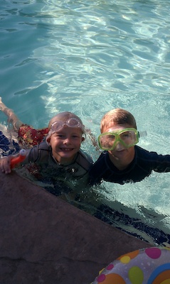 Tim and Jason swimming (08-30-2010 17:00)