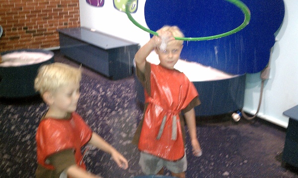 Tim and Cole playing with bubbles at the Children's Museum (08-31-2010 12:46)