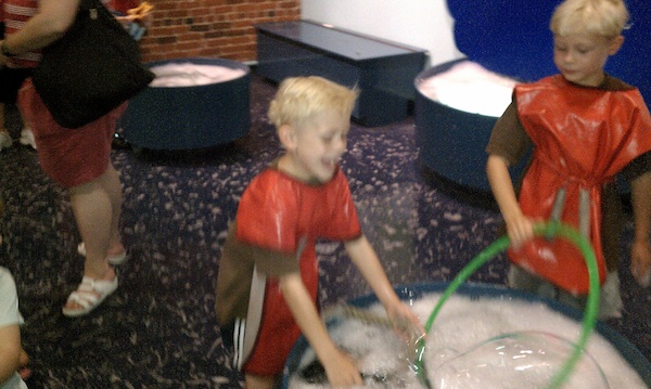 Tim and Cole playing with bubbles at the Children's Museum (08-31-2010 12:46)