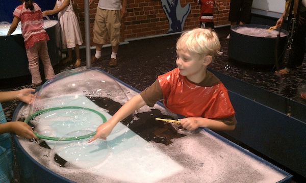 Tim playing with bubbles at the Children's Museum (08-31-2010 12:49)