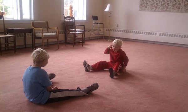 Tim and Cole rolling a ball (09-26-2010 09:02)