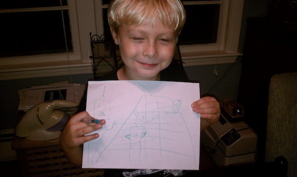 Tim and his drawing (10-01-2010 18:38)