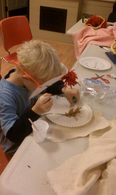 Cole working at crafternoon (10-15-2010 16:58)