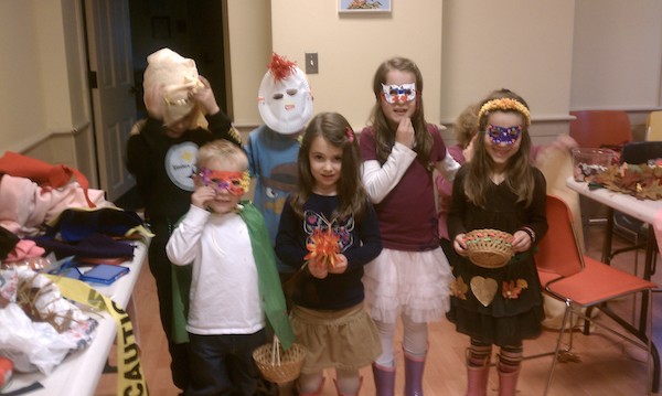 Tim and Cole and the other halloween costumes at crafternoon (10-15-2010 17:02)