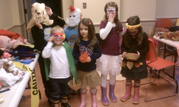 Tim and Cole and the other halloween costumes at crafternoon (10-15-2010 17:03)