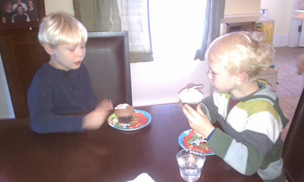 Tim and Cole at Linda's birthday party (10-16-2010 16:40)