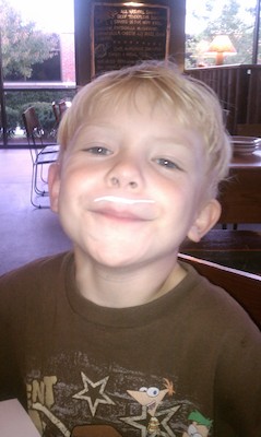 Cole with a moustache (10-26-2010 17:25)