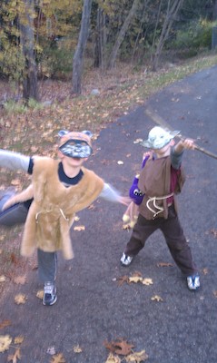 Yoda Cole and Ewok Tim (10-31-2010 17:37)