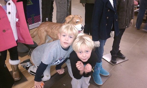 Cole and Tim as mannequins (11-14-2010 15:41)