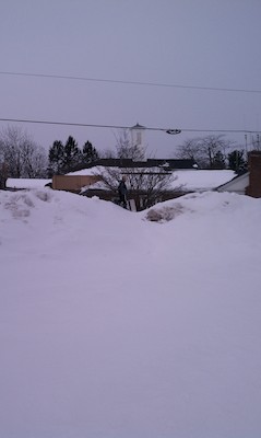 Tim on the snowy Beford Common (02-13-2011 11:02)