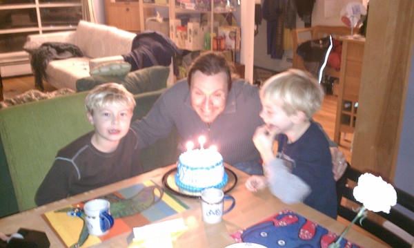Tim, Ben and Cole with Ben's cake (02-11-2011 18:55)