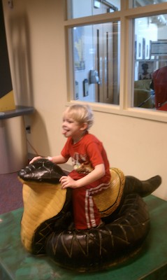Cole on a giant snake at the OSC (02-25-2011 13:58)
