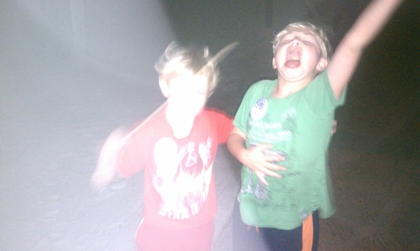 Cole and Tim roasting marshmallows (03-01-2011 19:30)