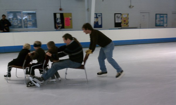 Shawn pushing Ben, Solomon, Tim and Cole (03-06-2011 13:50)