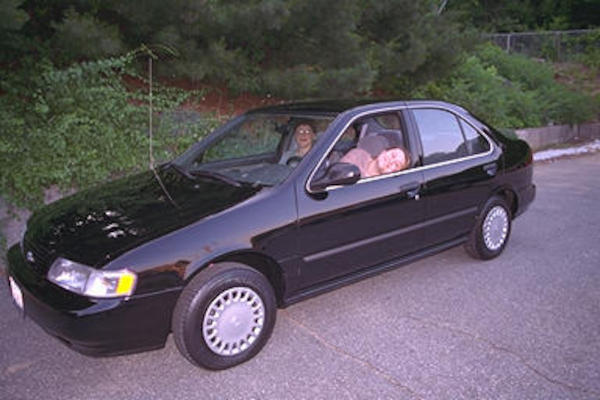 Liz & Xine in her new car
