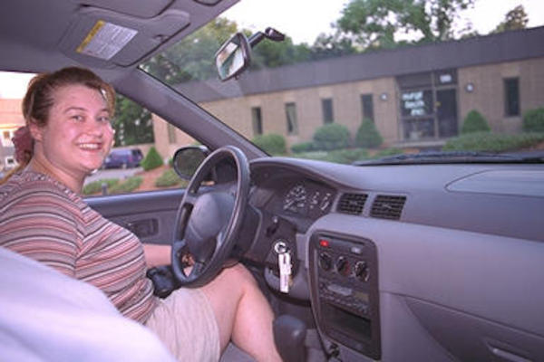 Xine in her new car