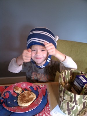 IMG_20110424_080910 - Cole with a monkey hat (04-24-2011 08:09)