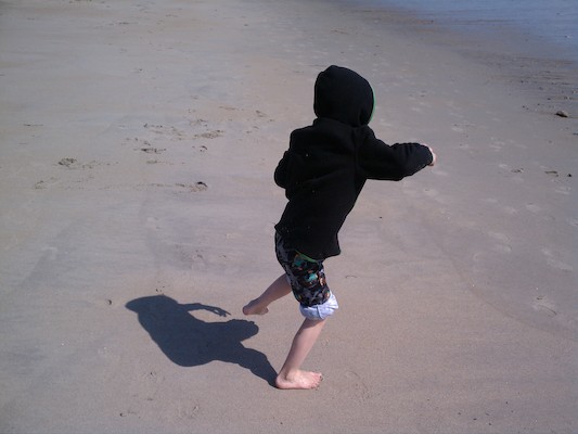 IMG_20110508_093222 - Cole dancing on Ferry Beach (05-08-2011 09:32)