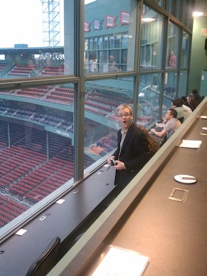 IMG_20110609_184826 - Stephe in the press box at Fenway (06-09-2011 18:48)