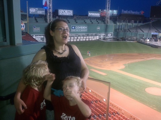 IMG_20110609_202645 - Tim, Xine and Cole at Fenway (06-09-2011 20:26)