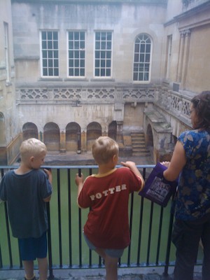 Tim, Cole and Xine looking at the Bath (07-20-2011 10:28)