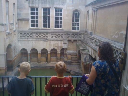 Tim, Cole and Xine looking at the Bath (07-20-2011 10:28)
