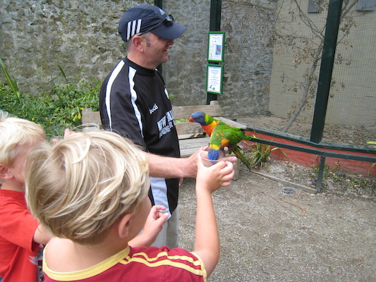 Cole and Tim and the lorikeets (07-08-2011 14:36)