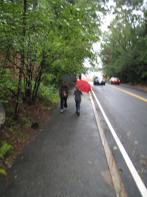 First day of school, walking to Lane (09-06-2011 08:30)