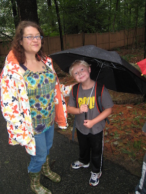 First day of school, walking to Lane (09-06-2011 08:30)