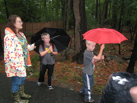 First day of school, walking to Lane (09-06-2011 08:31)