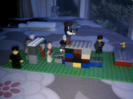 Lego Jack takes on the security checkpoint (07-01-2011 08:52)