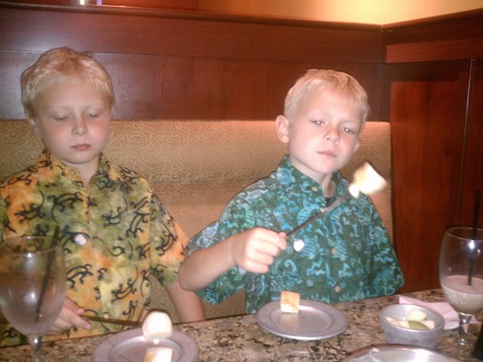 Tim and Cole for anniversary fondue (08-08-2011 17:29)