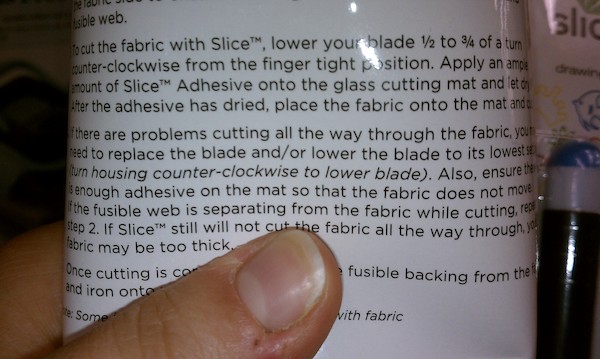 Slice instructions for fabric cutting (10-03-2010 11:42)