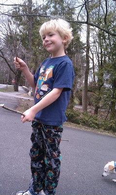 Cole with sticks... (04-11-2011 11:13)